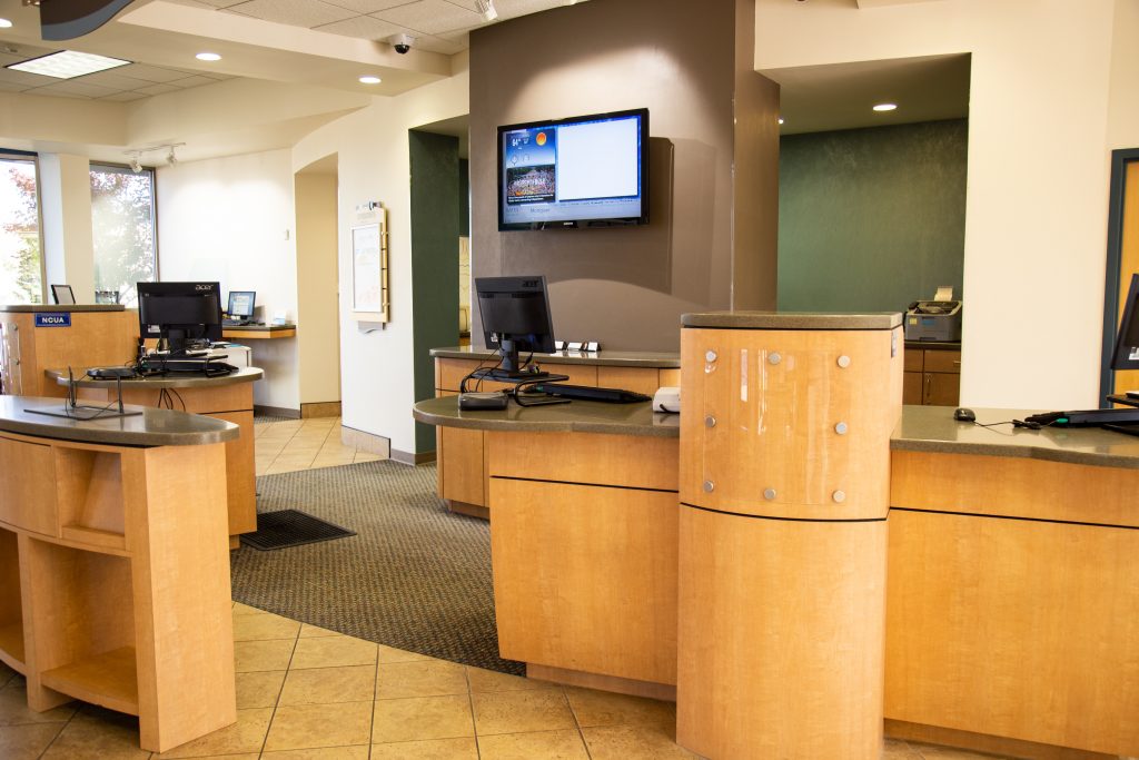 Customer service stations inside of a Consumers Credit Union