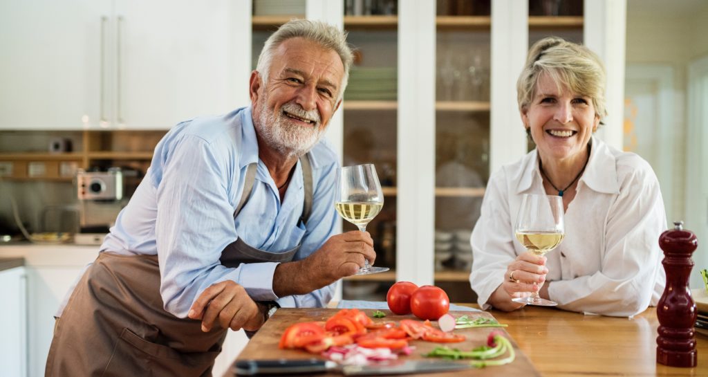 older couple in kitchen